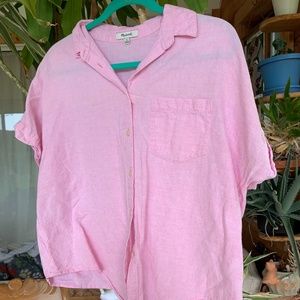 Women's Madewell Short-Sleeve Blouse in Pink